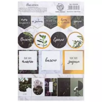Наклейки бумажные «Ботаника», 14 × 21 см