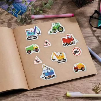 Наклейки детские бумажные "Машинки", 11 х 16 см