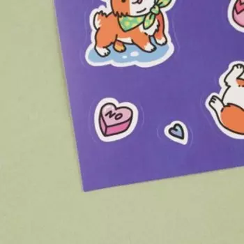 Наклейки бумажные «Милый корги», 14 × 21 см