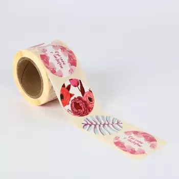 Наклейки бумажные «С делано с любовью», 4 × 4 см, рулон 250 шт.