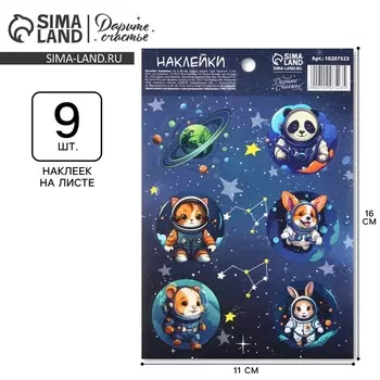 Наклейки детские бумажные «Космос», 1116 см