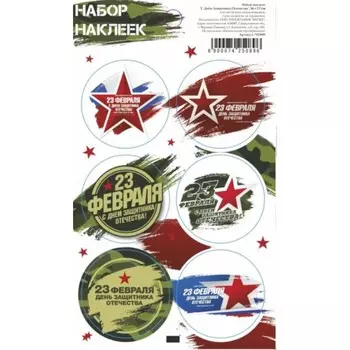 Наклейки для цветов и подарков "С Днём Защитника Отечества", 16 х 7,7 см