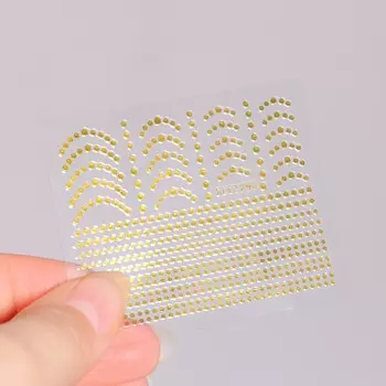 Наклейки для ногтей «Бусинка», металлизированные, цвет золотистый