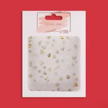 Наклейки для ногтей «Праздничное чудо», металлизированные, белые, золотистые