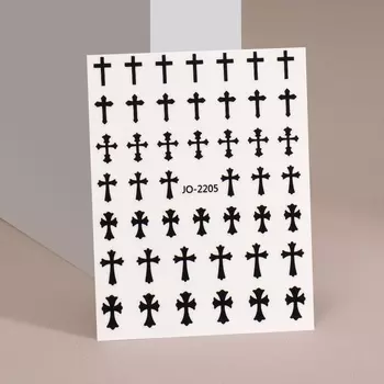 Наклейки для ногтей «Крест», черные