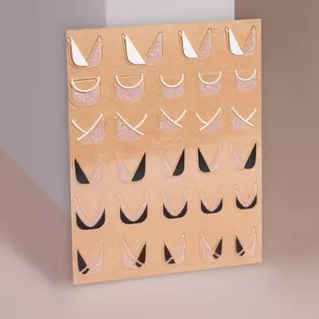 Наклейки для ногтей «Нежный френч», разноцветные