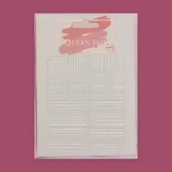 Наклейки для ногтей «Полоски», металлизированные, серебристые