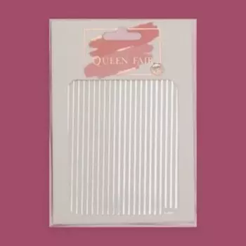 Наклейки для ногтей «Полоски», металлизированные, серебристые