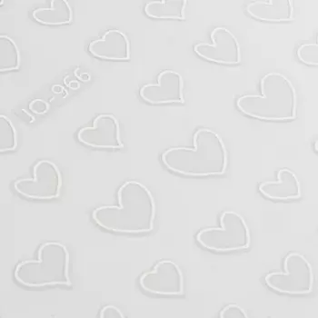 Наклейки для ногтей «Сердца», объёмные, белые