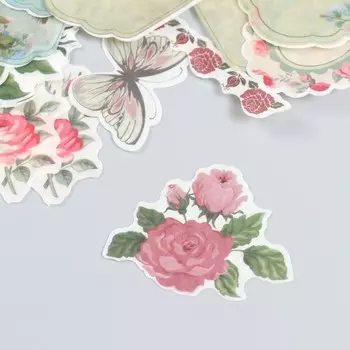 Наклейки для скрапбукинга РОЗЫ из washi-бумаги, 64 штуки, 32 дизайна
