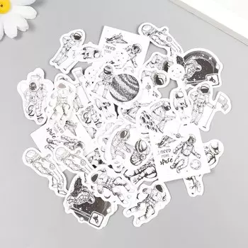 Набор бумажных наклеек для декора «Космонавт», 45 шт., 4.44.41.1 см