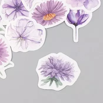 Наклейки для творчества "Сиреневые цветочки" набор 46 шт 6,4х4,4х1,1 см