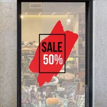 Наклейки для витрин Sale 50%, 49 х 77.5 см