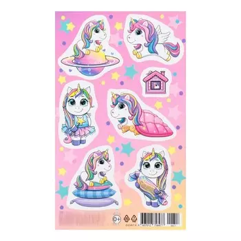 Наклейки "Единороги" планета, 10х16 см