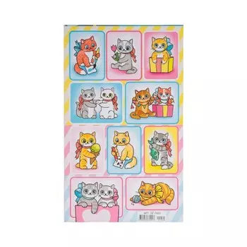 Наклейки «Кошки» глиттер, 1016 см