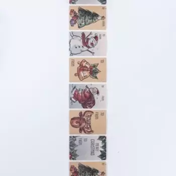 Наклейки крафт в рулоне "Mary Christmas", 250 шт,7,5 х 5 см