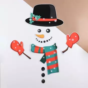 Наклейки новогодние магнитные «Снеговик» 25 х 26 см