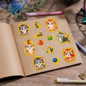 Наклейки «Милые котята», 14 × 21 см