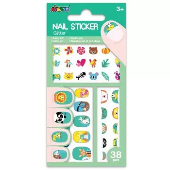 Наклейки на ногти «Животные», блестящие