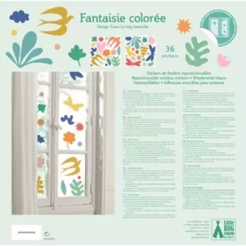 Наклейки на окна Djeco «Фантазия», 36 штук