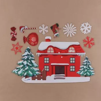 Наклейки новогодние на окна Merry Christmas, 2 шт., 35 х 50 см