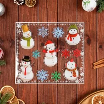 Наклейки на окна "Новогоднее ассорти-3", 30 х 25 см