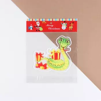 Наклейки новогодние на окна «Змея и подарки», 20 х 25 см