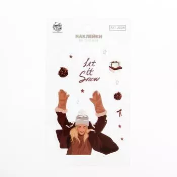 Наклейки на телефон Let it snow, 8 × 14 см