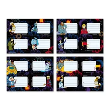 Наклейки на тетрадь ErichKrause "Тайна третьей планеты", 4 листа, в пакете с европодвесом