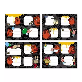 Наклейки на тетрадь ErichKrause "Винни-Пух", 4 листа, в пакете с европодвесом