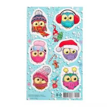 Наклейки новогодние "Совы"