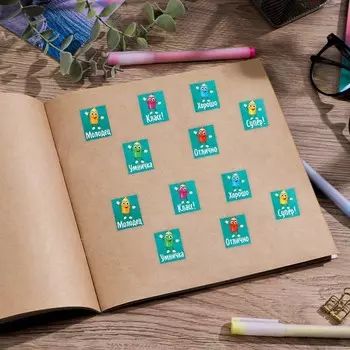 Наклейки бумажные оценки «Карандашик», 10,5 х 18 см