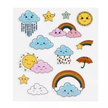 Наклейки пластиковые «Облачка», 11 × 16 см