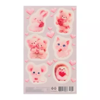 Наклейки «Пушистики и сердечки», 1016 см