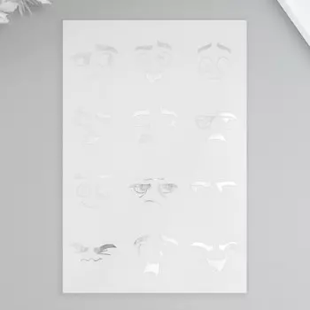 Наклейки (стикеры) "Смайлики" 10х15 см, цвет серебро, 5-322