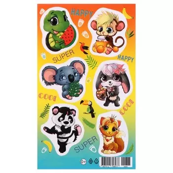 Наклейки "Тропические животные" 10х16 см