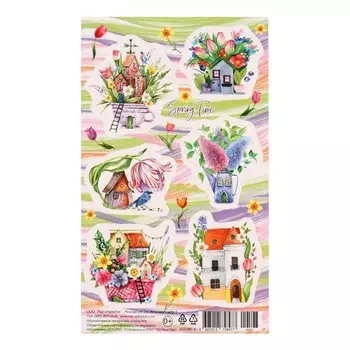 Наклейки "Весенние домики" 9,8х15,9 см