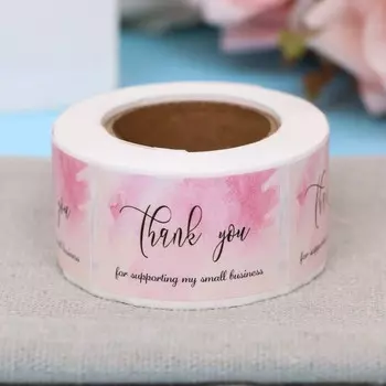 Наклейки в рулоне "Благодарю",250 шт,2,5 х 3,8 см