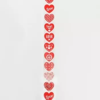 Наклейки в рулоне "Love you",500 шт,3,8 х 3,8 см