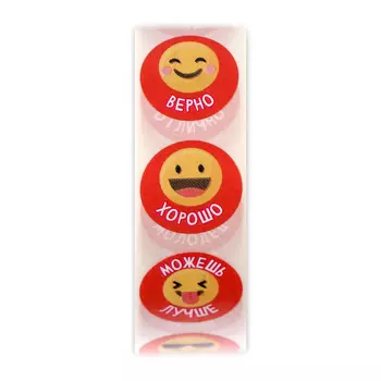 Наклейки в рулоне "Смайлы - 1" диаметр 1,5 см, 1000 шт.