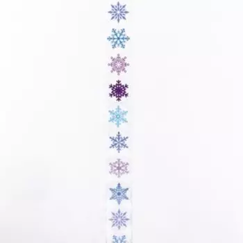 Наклейки в рулоне "Снежинки",500 шт,2,5 х 2,5 см