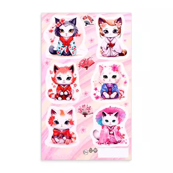 Наклейки "Японские котята" 16 х 10 см