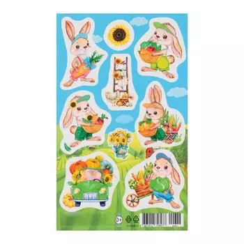 Наклейки "Зайчики" трава, 10х16 см