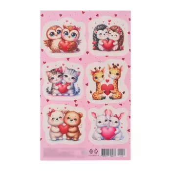 Наклейки «Зверята» розовый, 1016 см