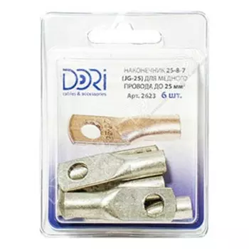 Наконечник DORI медный луженый JG-25 25мм2, 6шт