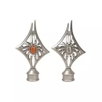 Наконечник «Палермо», 2 шт, d=28 мм, цвет сатин