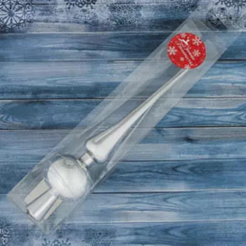 Верхушка на елку "Серебряные полоски" 28 см