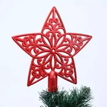 Звезда на ёлку (верхушка), ажурная, 1515 см, красный