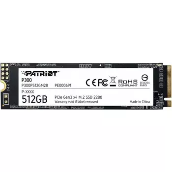 Накопитель SSD Patriot P300P512GM28 P300 M.2 2280, 512 Гб. PCI-E x4