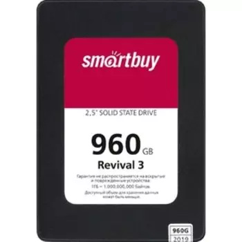 Накопитель SSD SmartBuy Revival3 SB960GB-RVVL3-25SAT3, 960Гб, SATA-III, 2,5", 3D TLC